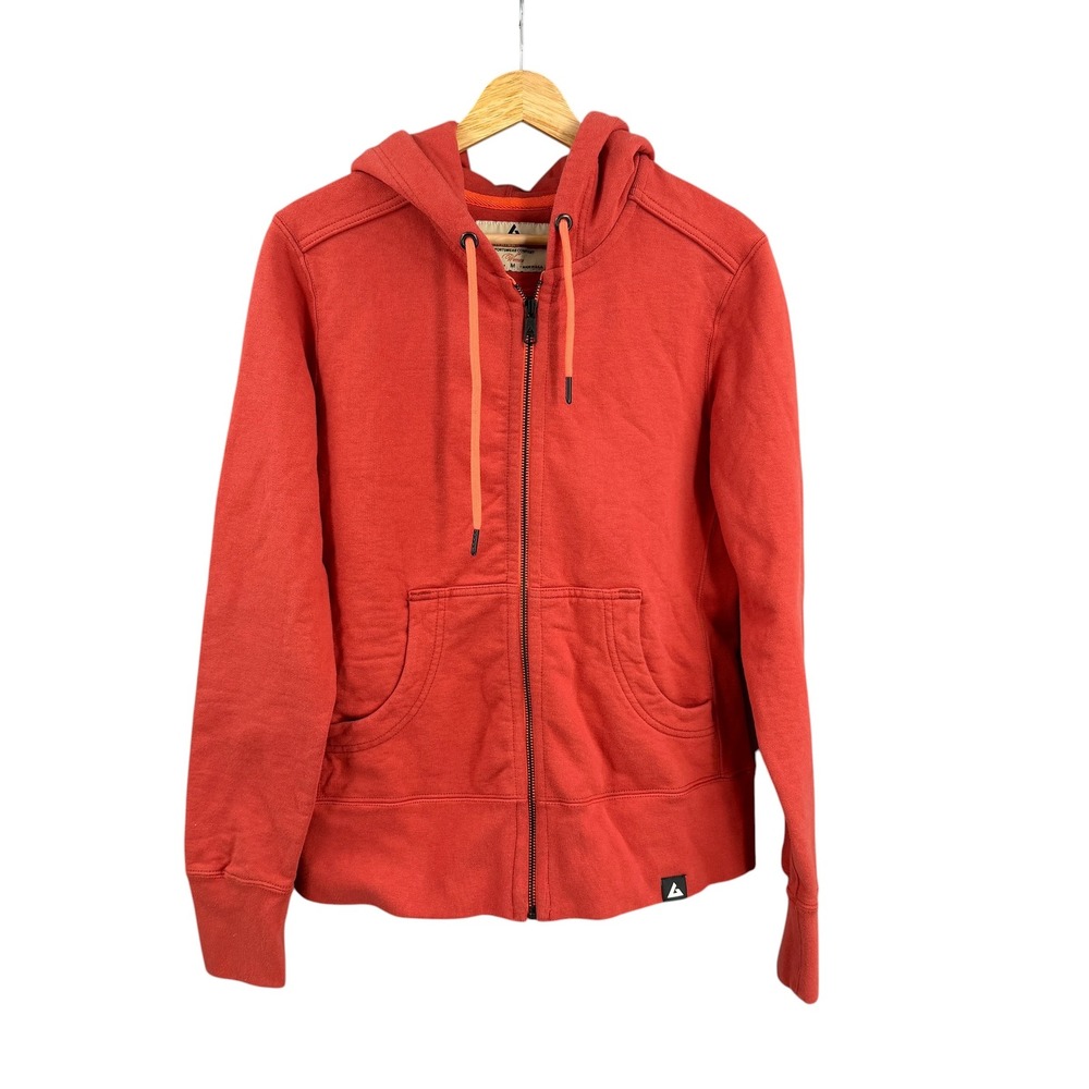 American Giant Full Zip Hoodie Women Medium Red Classic Full Zip Cotton USA Made